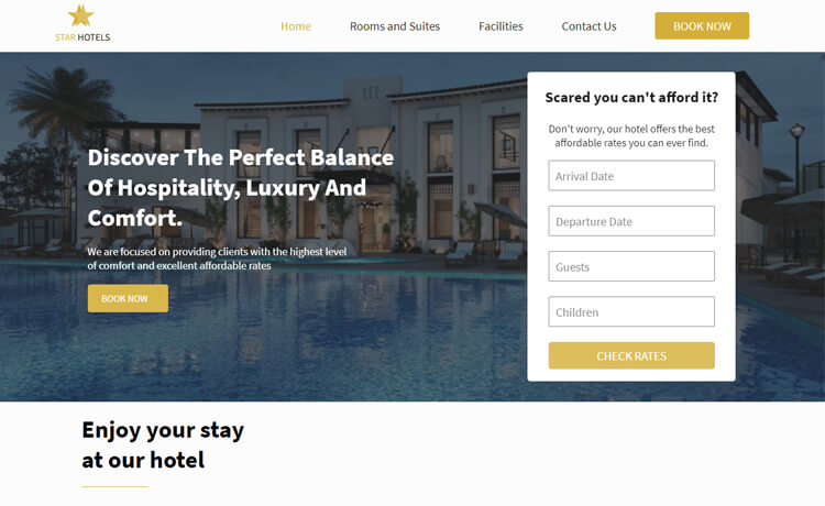 Star Hotels - Free HTML5 Responsive Hotel Website Template