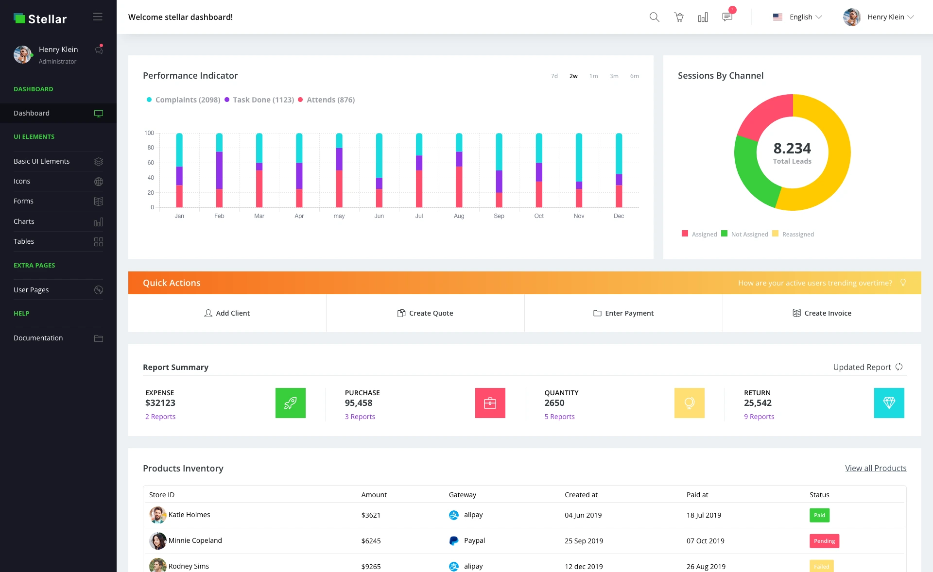 Stellar Admin - Free Bootstrap 5 Web Application Dashboard Template