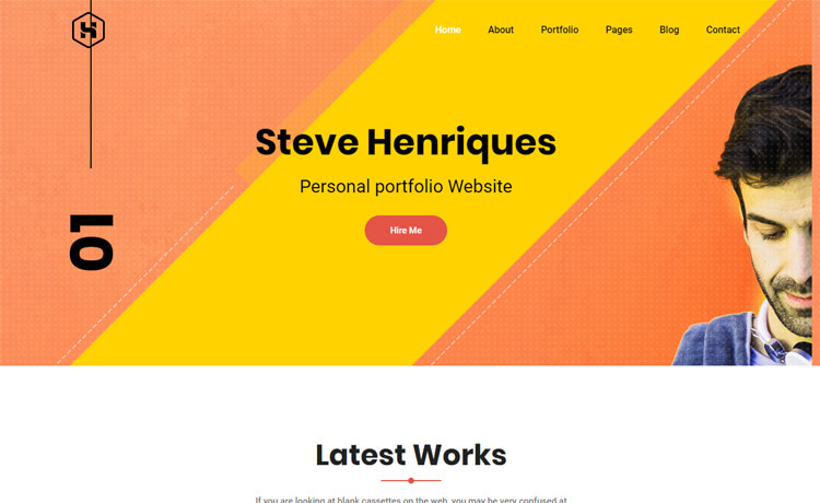 Steve - Free HTML5 portfolio website template based on latest Bootstrap 4