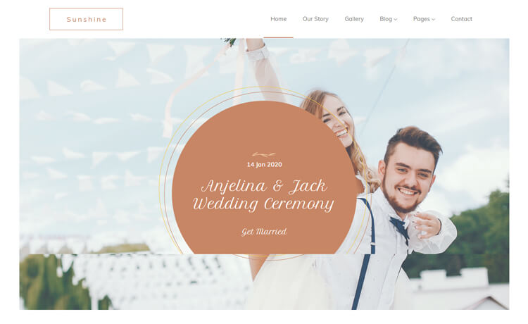 Sunshine - Free Bootstrap 4 HTML5 Responsive Wedding Website Template