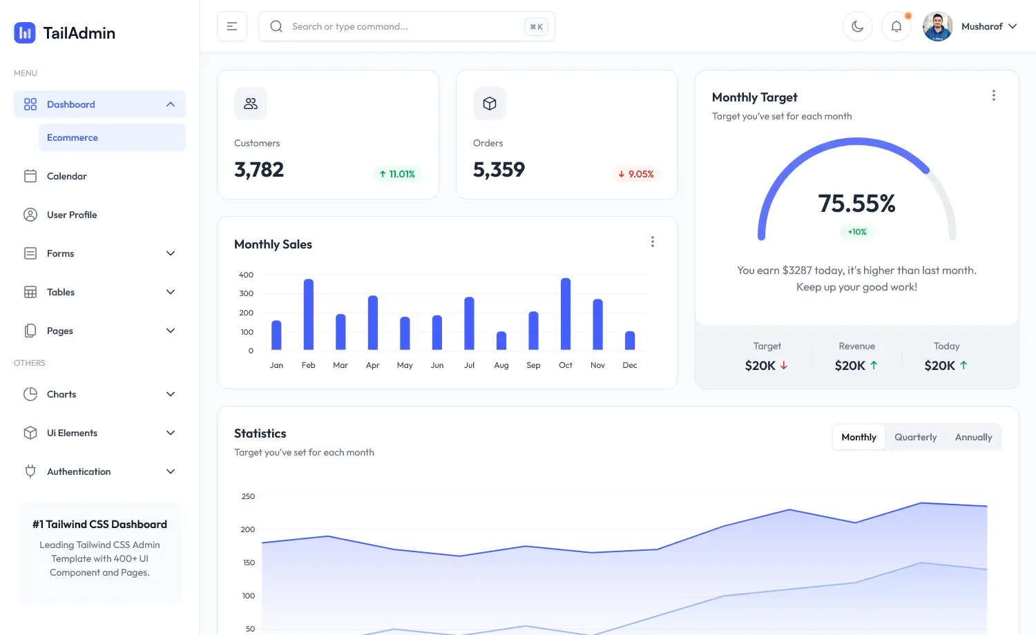 TailAdmin - Free Tailwind CSS & Vue.js Admin Dashboard Template