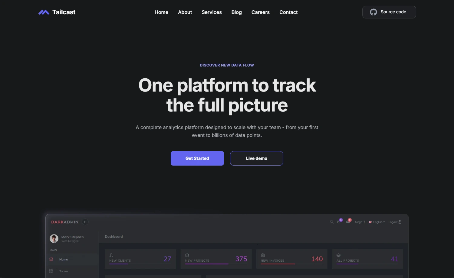 Tailcast - Free Tailwind CSS & Astro Business Website Template