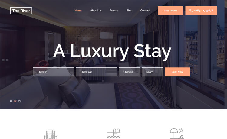 TheRiver - Free HTML5 Bootstrap 4 hotel resort website template