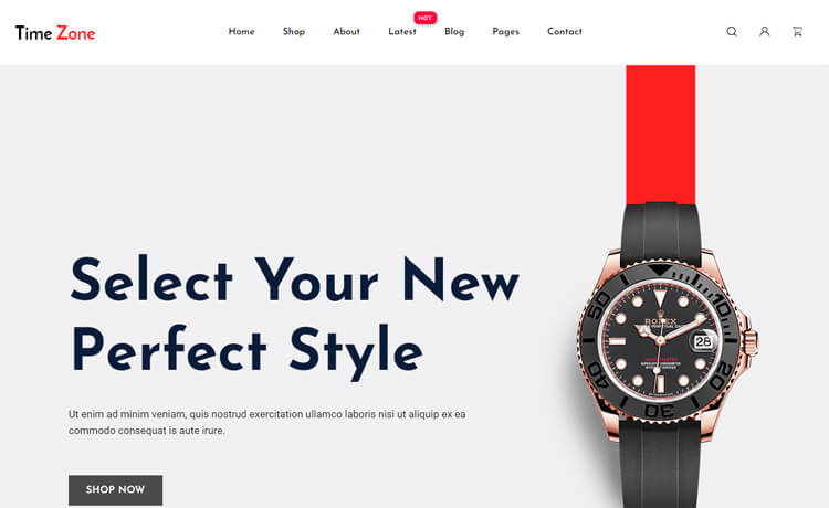 TimeZone - Free Bootstrap 4 HTML5 Ecommerce Website Template