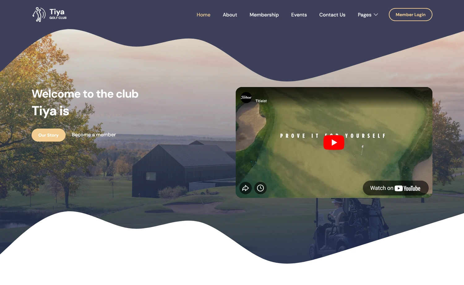 Tiya - Free Bootstrap 5 Golf Club Website Template