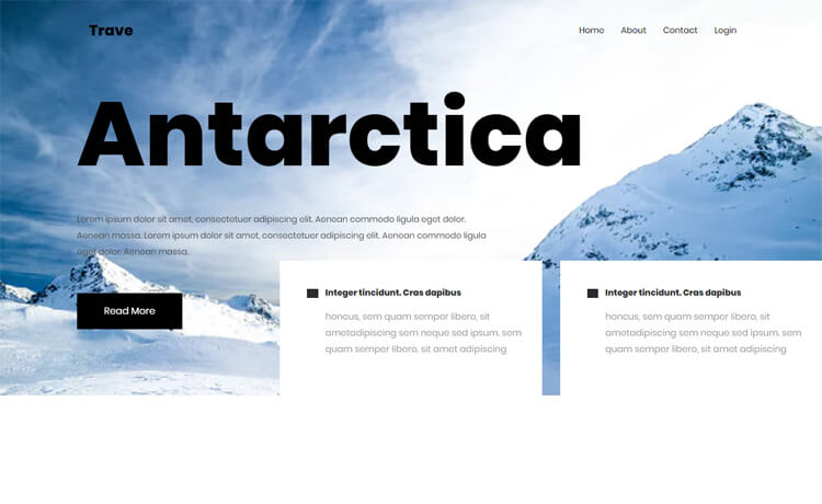 Trave - Free one-page Bootstrap 4 HTML5 travel agency website template
