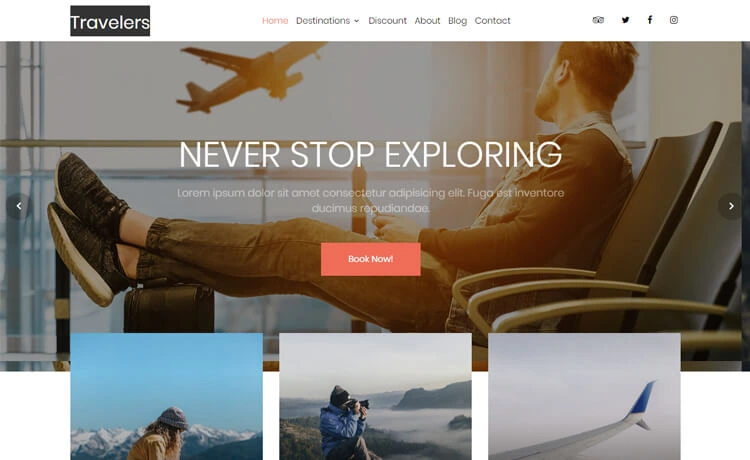 Traveler - Free HTML5 Bootstrap Travel Agency Website Template