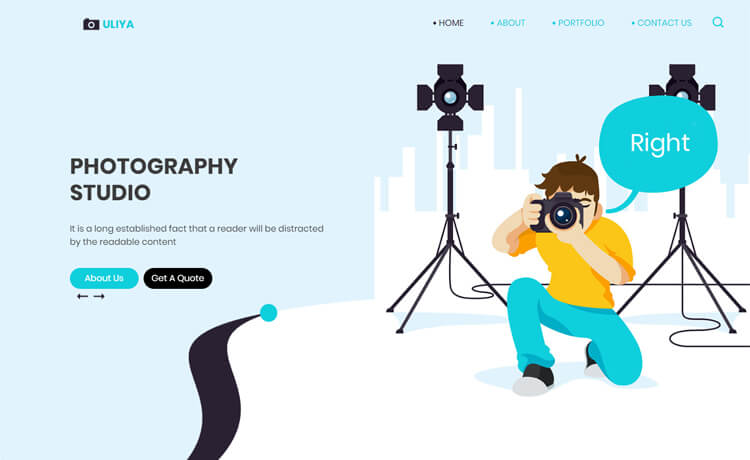 Uliya - Free Bootstrap 4 HTML5 Photography Studio Website Template