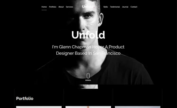 Unfold - Free Bootstrap 4 HTML5 Responsive Portfolio Website Template