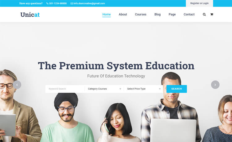 Unicat - Free Bootstrap 4 HTML5 Responsive Education Website Template
