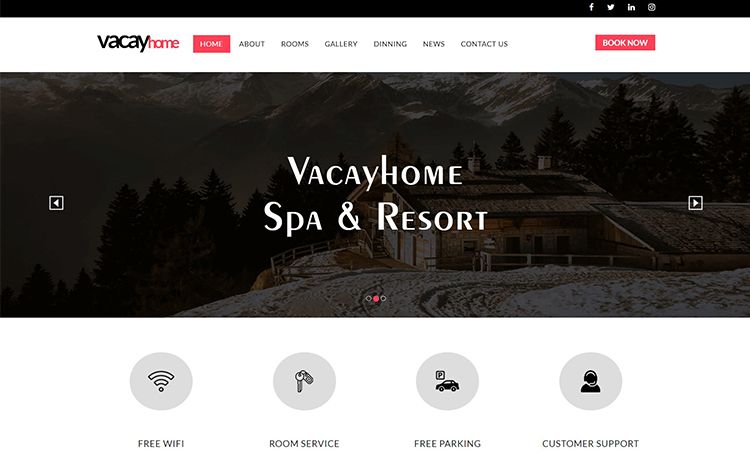 Vacay Home - Free HTML5 Bootstrap Multi-page Luxury Hotel Template