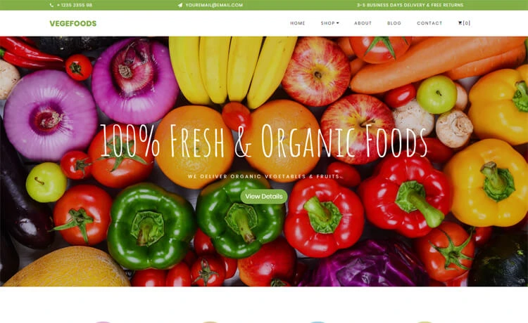 Vegefoods - Free Responsive eCommerce Website Template