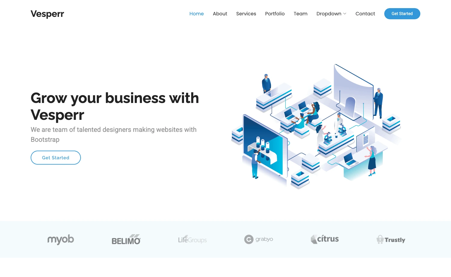 Vesperr - Free Bootstrap HTML5 One Page Template for Agency