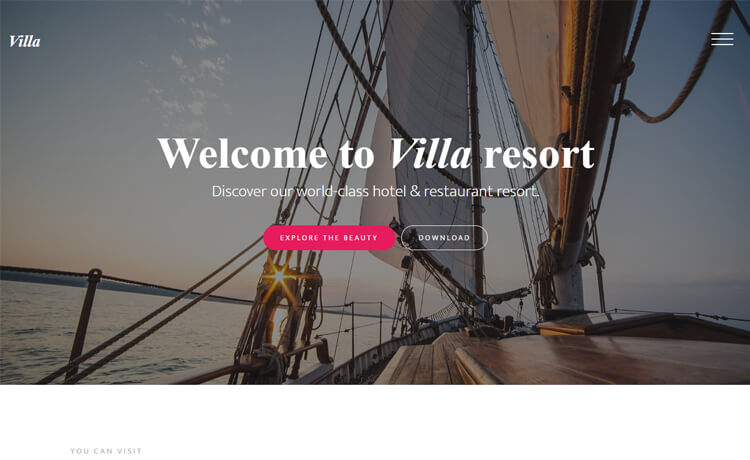 Villa - Free Bootstrap 4 HTML5 Hotel Website Template