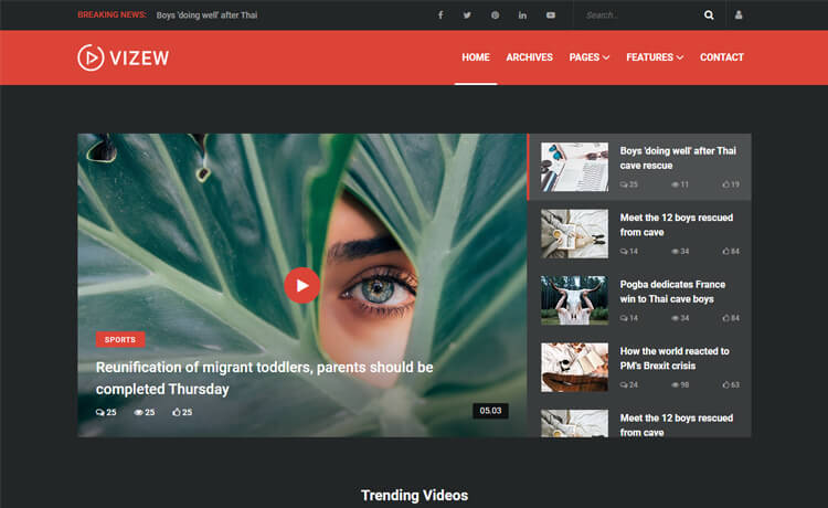 Vizew - Free Bootstrap 4 HTML5 Magazine Website Template