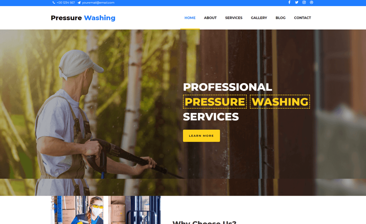 Pressure Washing - Free Responsive Bootstrap 4 HTML5 Business Website Template