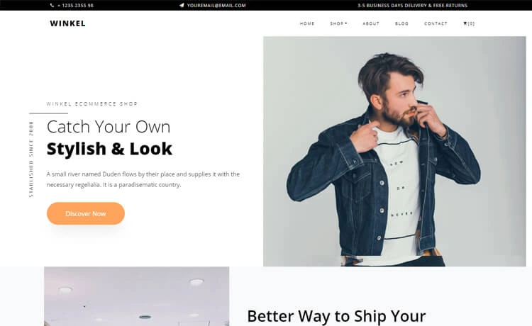 Winkel - Free Bootstrap 4 HTML5 eCommerce Website Template