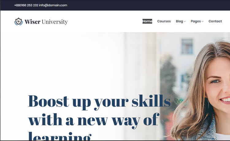 Wiser - Free Bootstrap 4 HTML5 Education Website Template