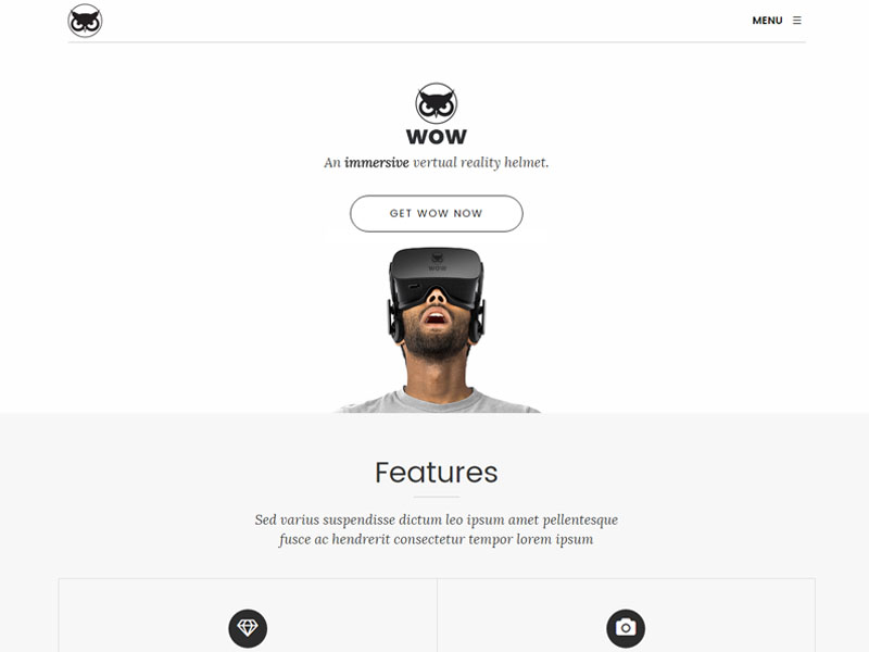 WOW - Good quality Product Landing HTML5 Bootstrap Template Free Download